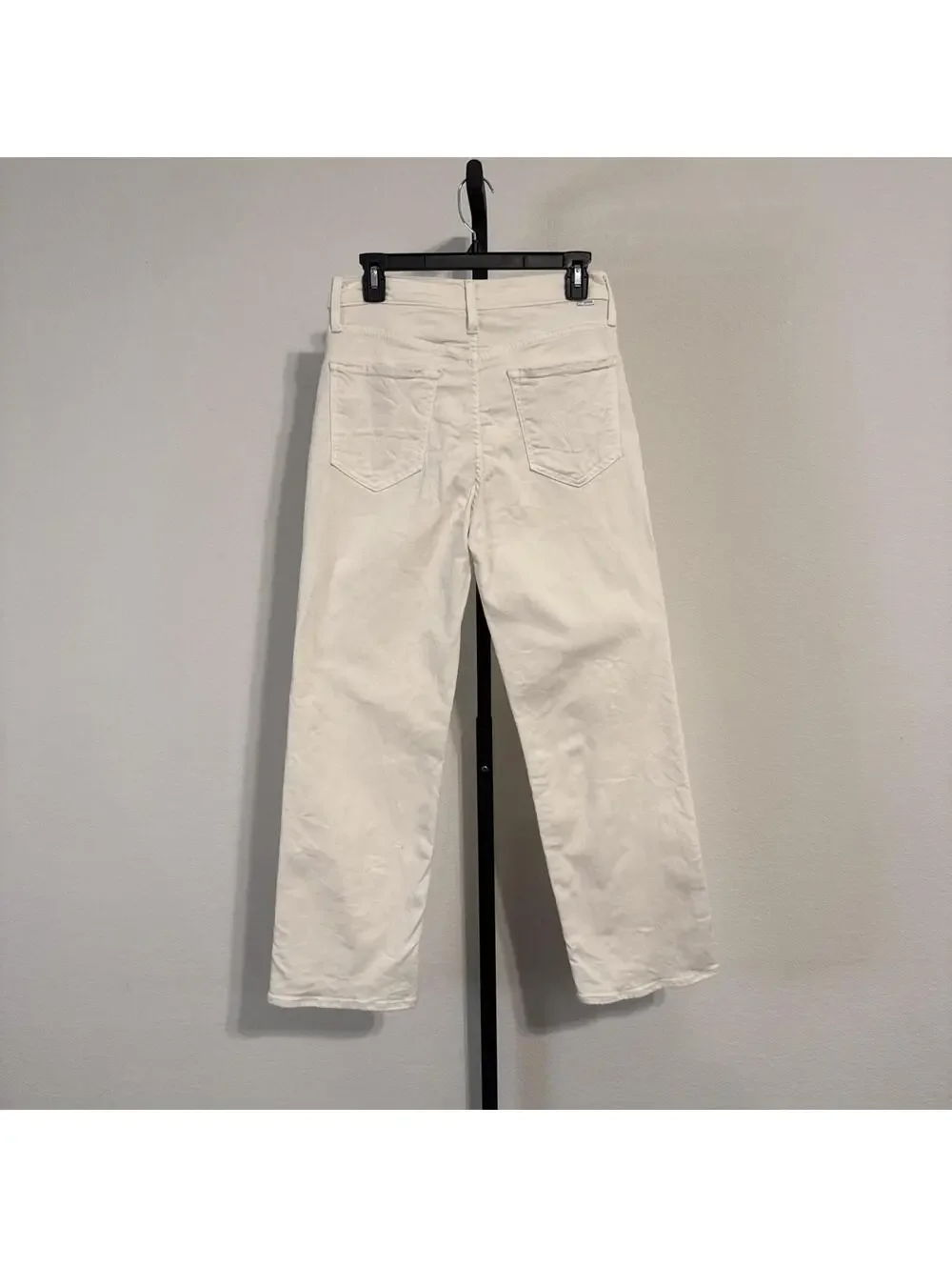 MOTHER The Rambler High-Rise Zip Ankle Jeans in Cream Puff - Size 28 - Picture 7 of 15